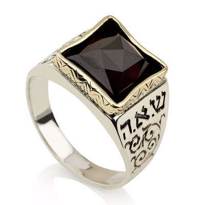 טבעת "חותם המלך לזוגיות" 5 מתכות , משובצת אוניקס (לבחירה) , כסף וזהב