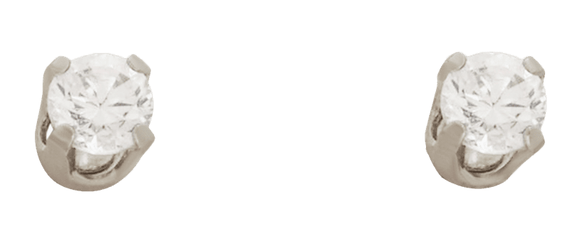 זוג עגילי קריסטל 1 מ"מ , סגר בטחון (כובע) , ציפוי זהב 24K