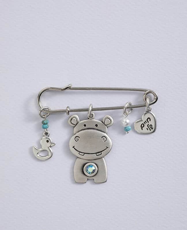 סיכה לעגלת תינוק - "היפופוטם מתוק" תכלת