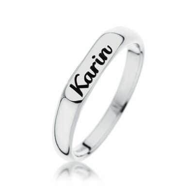 טבעת פס עם חריטה