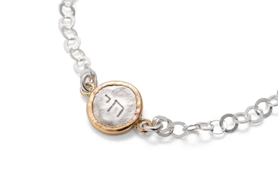 צמיד קסם - תליון חי , כסף בשילוב ציפוי זהב