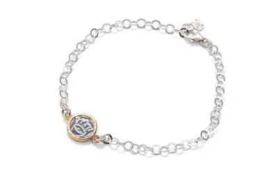 צמיד קסם - תליון חמסה , כסף בשילוב ציפוי זהב