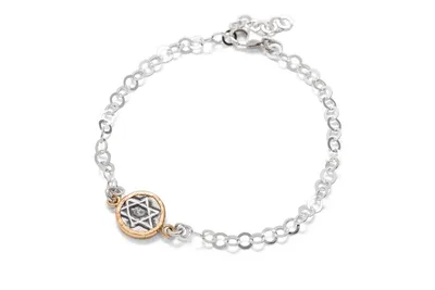 צמיד קסם - תליון מגן דוד, כסף בשילוב ציפוי זהב