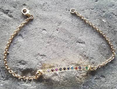 צמיד "ליאת" זהב , משובץ 12 אבני חושן , 14K