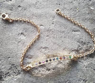 צמיד אבני החושן עדין - זהב 14K