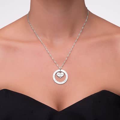 שרשרת משפחה בעיצוב אישי ואבן סברובסקי