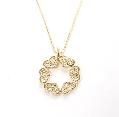 שרשרת מגן דוד לבבות, ציפוי זהב