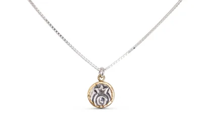 שרשרת קסם "רימון" , כסף בשילוב ציפוי זהב