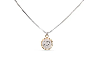 שרשרת קסם "לב" , כסף בשילוב ציפוי זהב