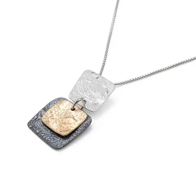 שרשרת שליישית ריבועים , כסף משולב