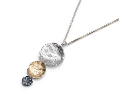 שרשרת שליישית עיגולים , כסף משולב