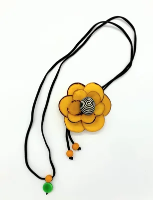 שרשרת פרח מפרוסות טאגווה , צהוב